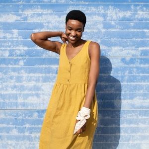 NotPerfectLinen smock summer dress in honey